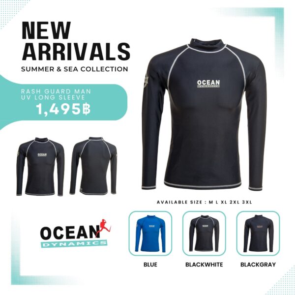 Ocean Dynamics Mens Rash Guard 2023 Long Sleeve Ocean Store Thailand